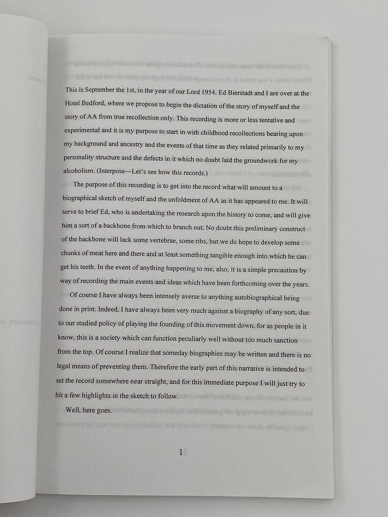 Bill W. - An Autobiography - 1st Printing 2000 Recovery Collectibles