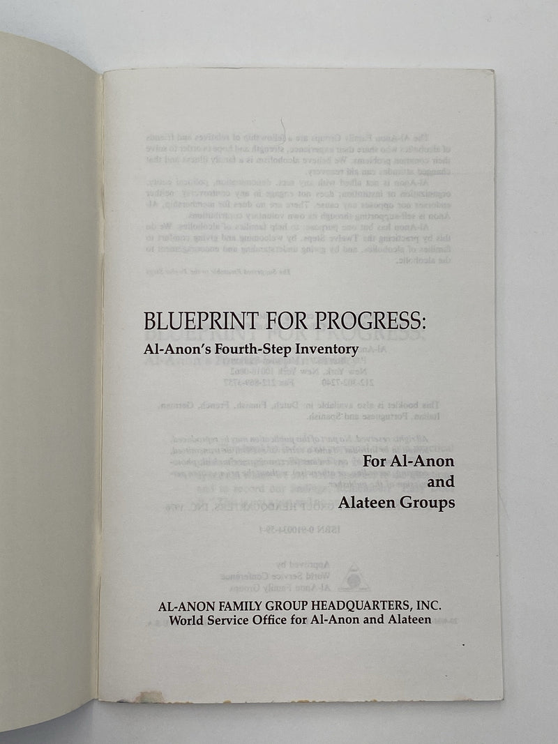 Blueprint For Progress - Al-Anon’s Fourth Step Inventory - 1976 Recovery Collectibles