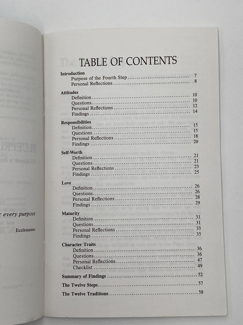Blueprint For Progress - Al-Anon’s Fourth Step Inventory - 1976 Recovery Collectibles