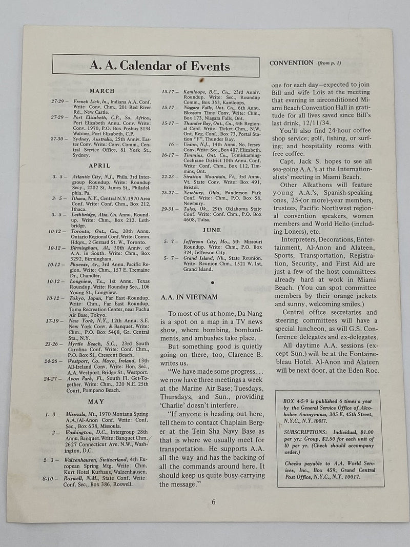 Box 4-5-9 - April-May 1970 Issue Recovery Collectibles