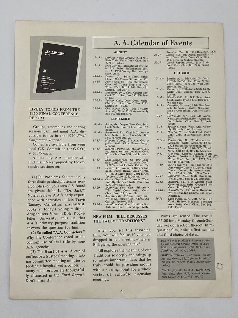 Box 4-5-9 - August-September 1970 Miami International issue Recovery Collectibles