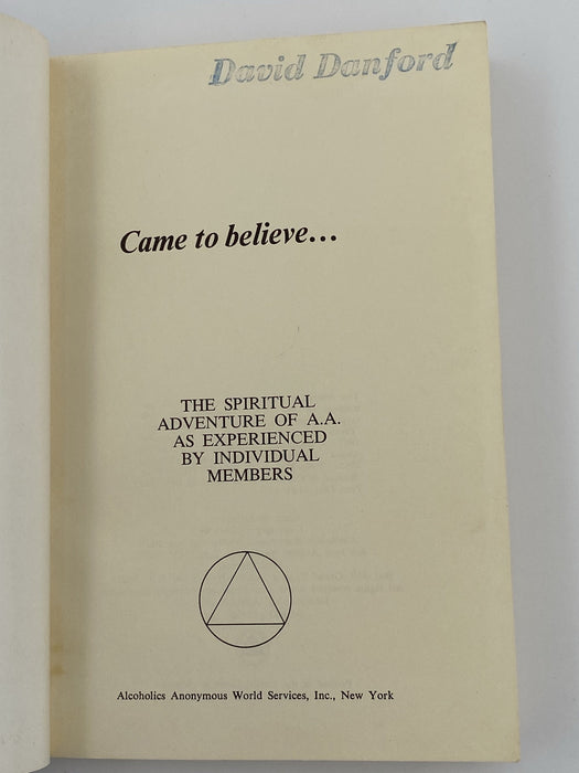 Came to Believe First Edition 2nd Printing - 1973 Recovery Collectibles