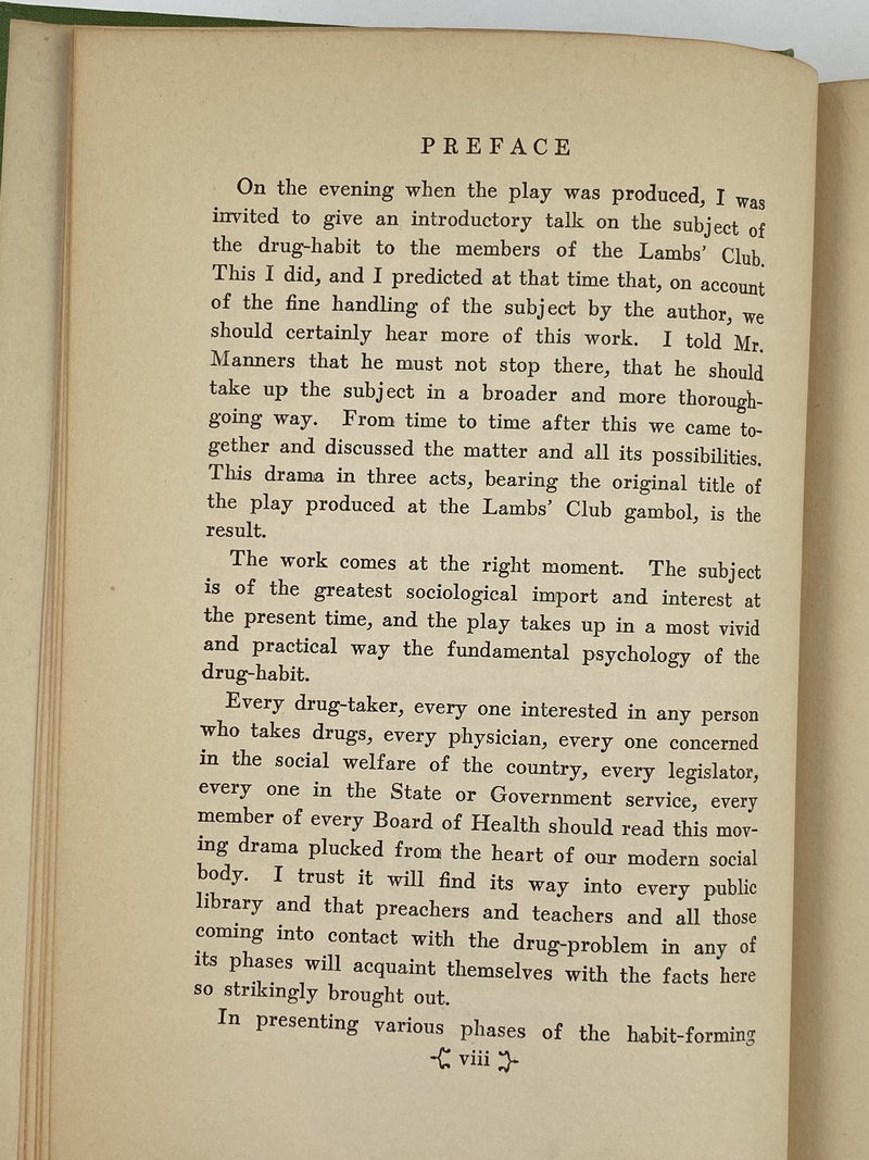 Charles Towns Preface - Wreckage: A Drama in Three Acts by J. Hartley Manners - 1916 - Very Rare Recovery Collectibles