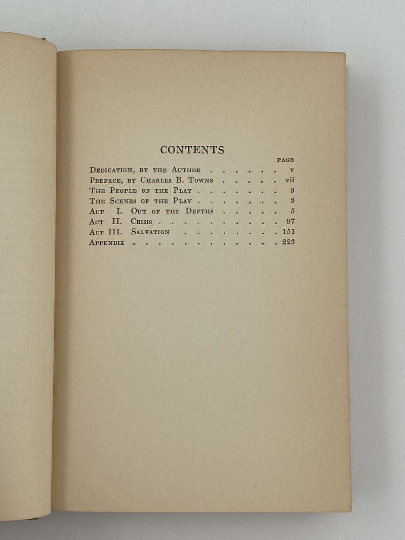 Charles Towns Preface - Wreckage: A Drama in Three Acts by J. Hartley Manners - 1916 - Very Rare Recovery Collectibles