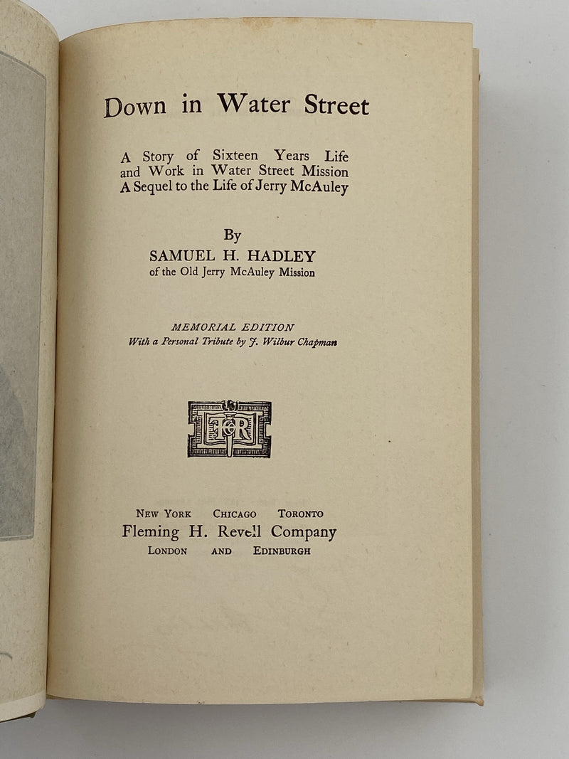 Down In Water Street by Samuel H. Hadley - 13th Edition Recovery Collectibles