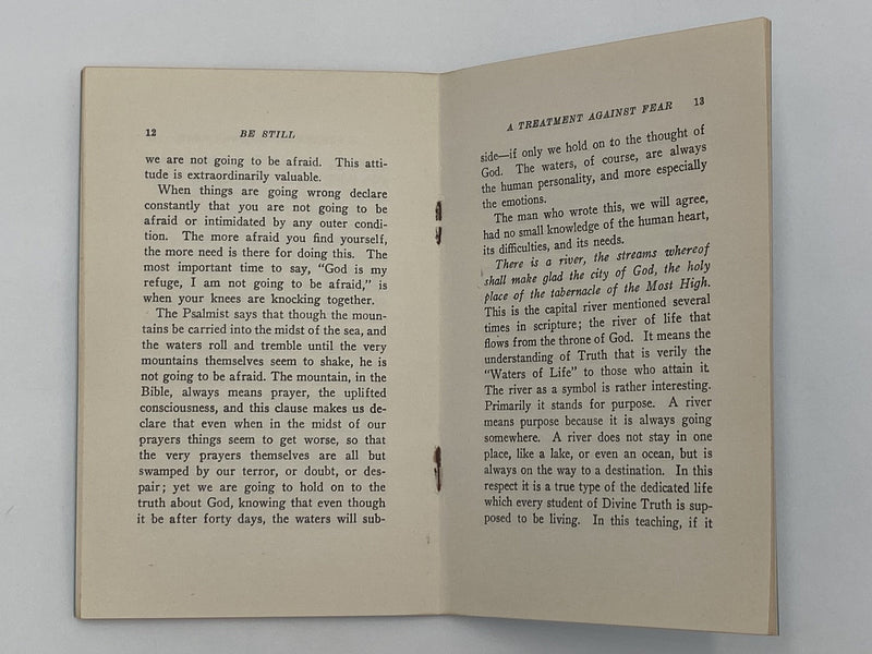Emmet Fox - Be Still: A Treatment Against Fear - 1941 Recovery Collectibles