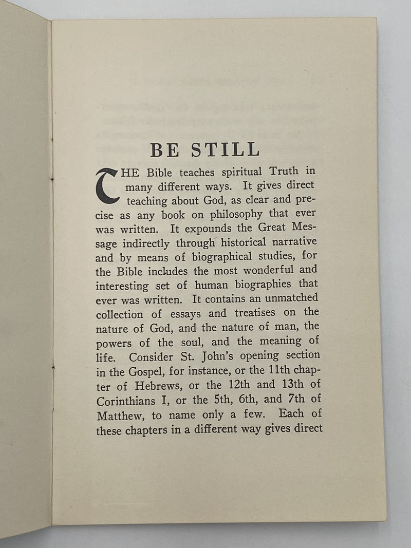 Emmet Fox - Be Still: A Treatment Against Fear - 1941 Recovery Collectibles