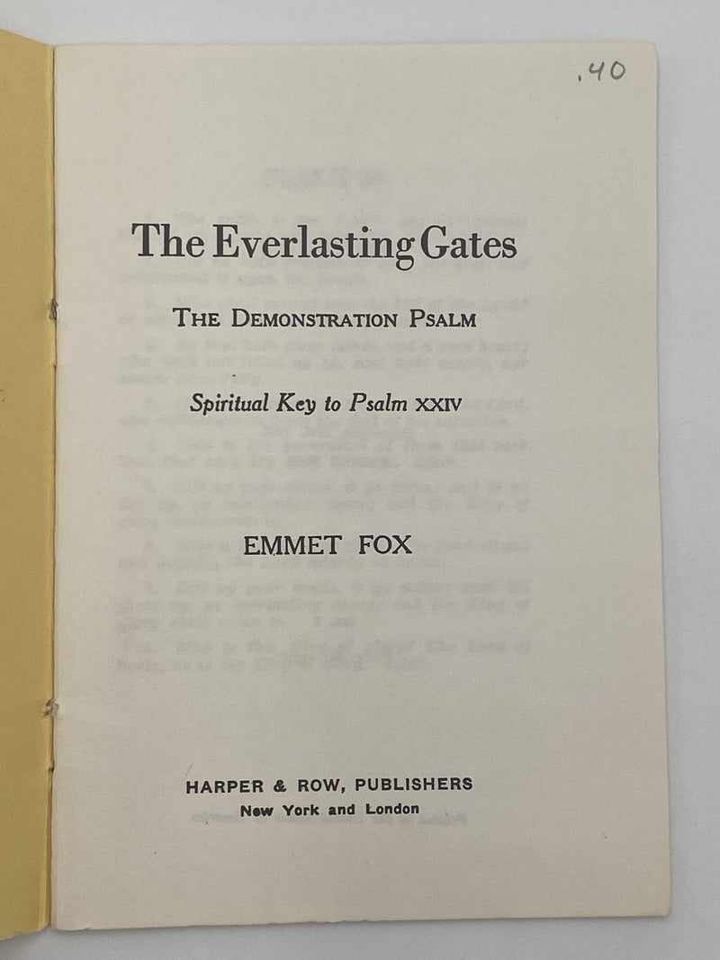 Emmet Fox - The Everlasting Gates - 1963 Recovery Collectibles