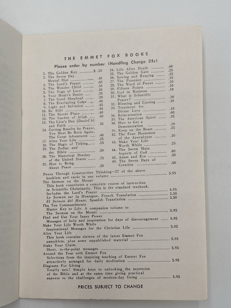 Emmet Fox - The Everlasting Gates - 1963 Recovery Collectibles