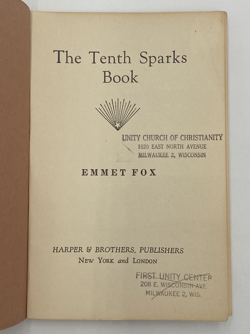Emmet Fox - The Tenth Sparks Book - 1946 Recovery Collectibles