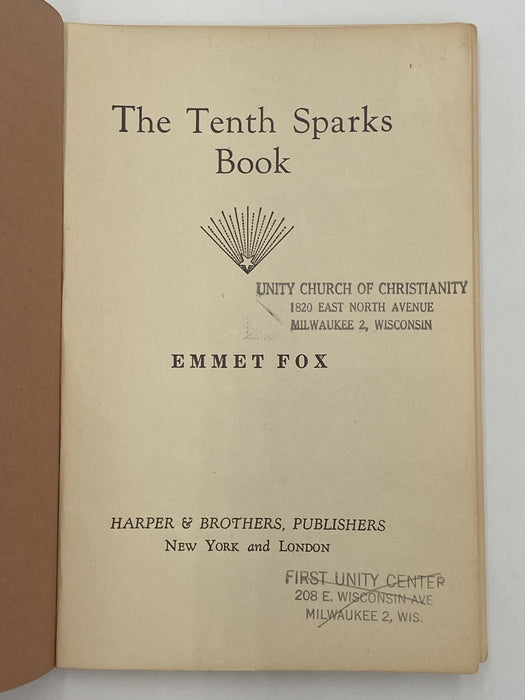 Emmet Fox - The Tenth Sparks Book - 1946 Recovery Collectibles