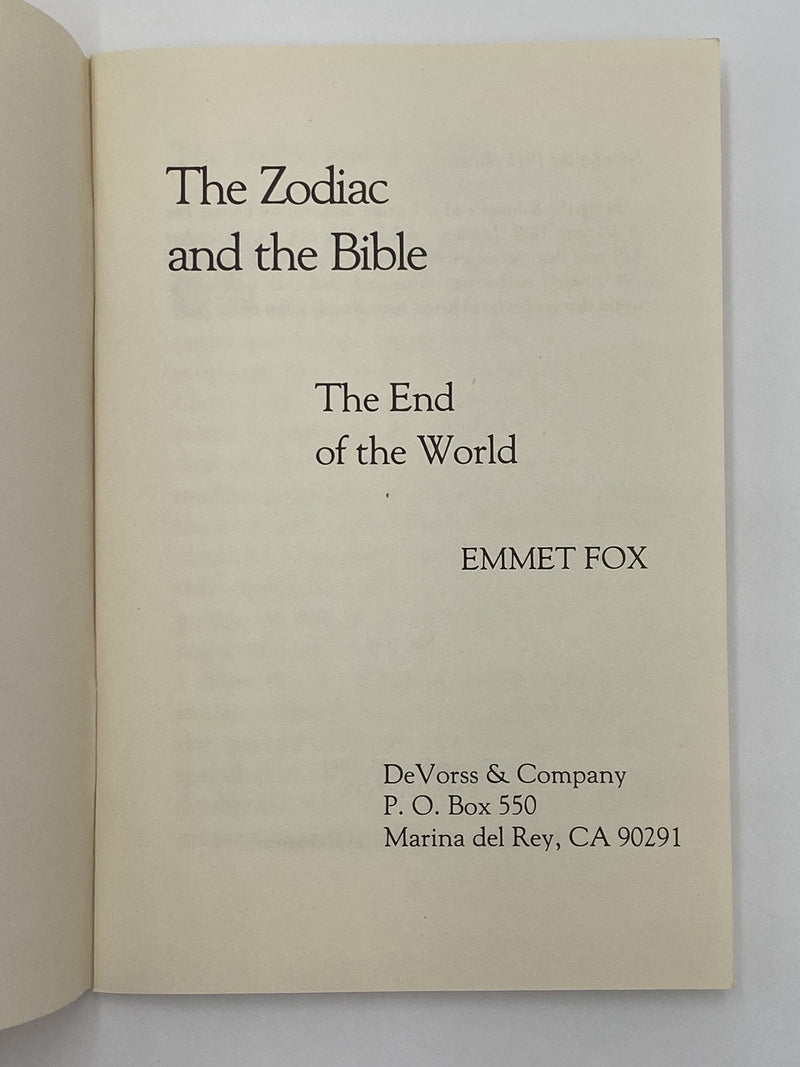 Emmet Fox - The Zodiac and the Bible: The End of the World - 1961 Recovery Collectibles
