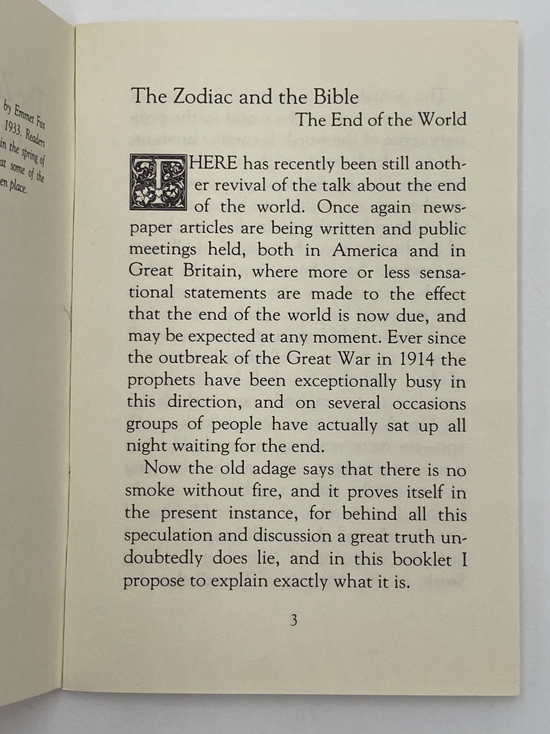 Emmet Fox - The Zodiac and the Bible: The End of the World - 1961 Recovery Collectibles