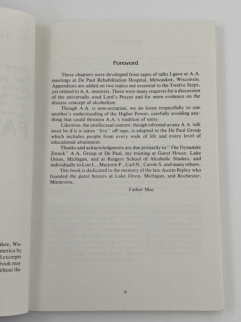 Father Mac Discusses The Twelve Steps - 2nd Printing 1989 Recovery Collectibles