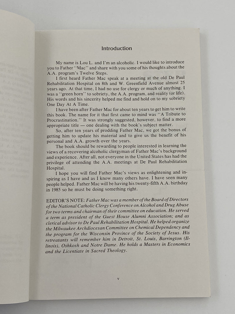 Father Mac Discusses The Twelve Steps - 2nd Printing 1989 Recovery Collectibles