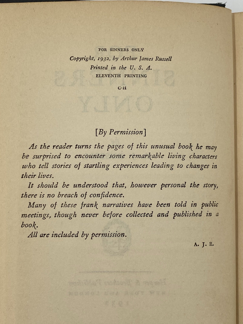 For Sinners Only by A.J. Russell - 11th Printing Recovery Collectibles