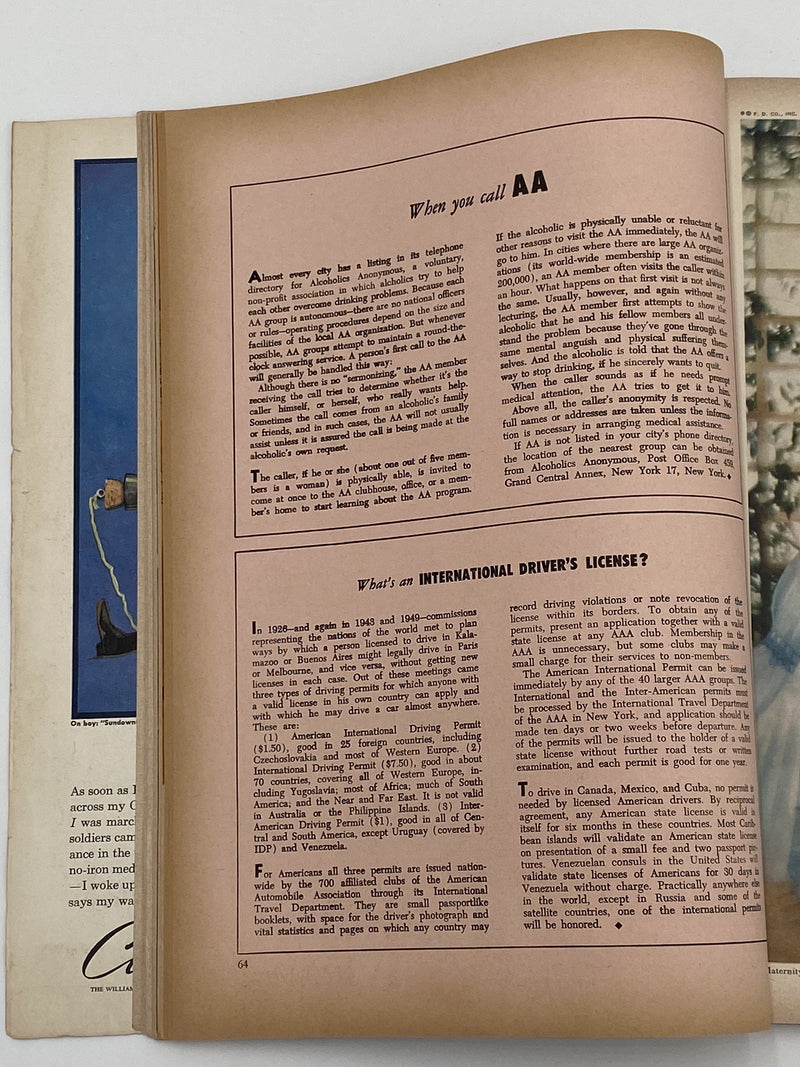 Good Housekeeping - When You Call AA - September 1957 Recovery Collectibles
