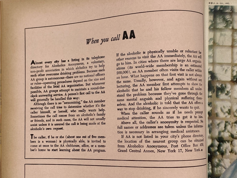 Good Housekeeping - When You Call AA - September 1957 Recovery Collectibles