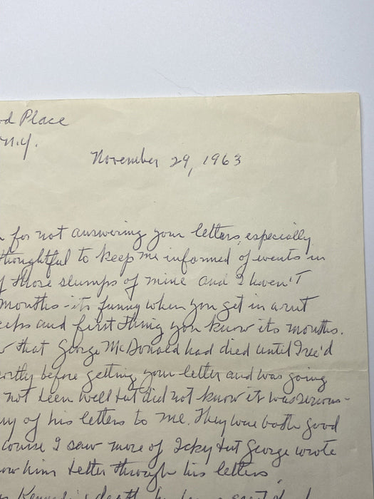 Handwritten Letter from Ebby Thacher - 1963 Rex Jarret