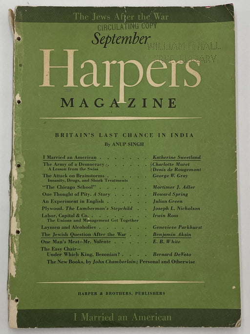 Harper’s Magazine - Laymen and Alcoholics by Genevieve Parkhurst - September 1941 Recovery Collectibles