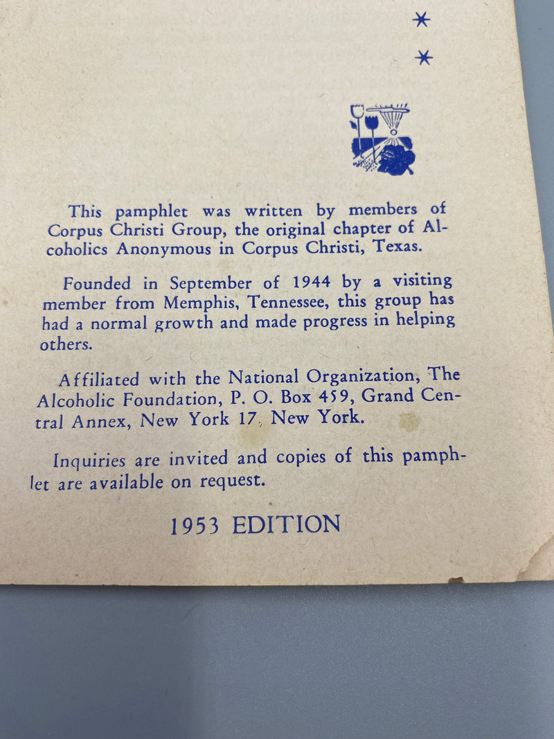 The Story of "A Way Out" - Corpus Christi Group AA Pamhlet from 1953 Recovery Collectibles