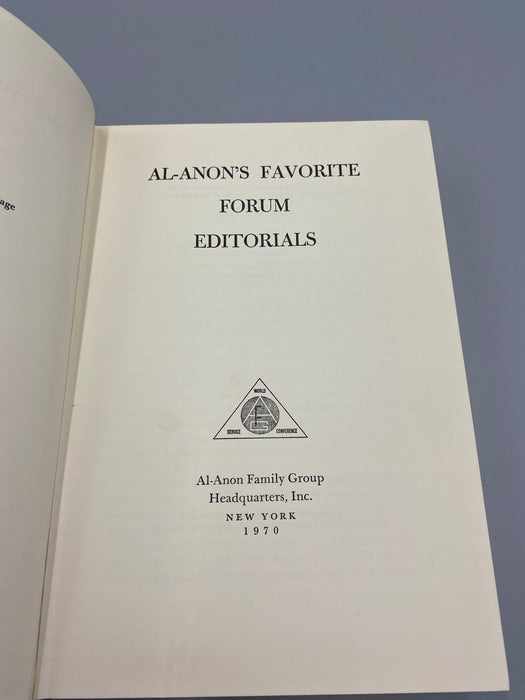 Al-Anon’s Favorite Forum Editorials - 1st Edition 1970 - ODJ Recovery Collectibles