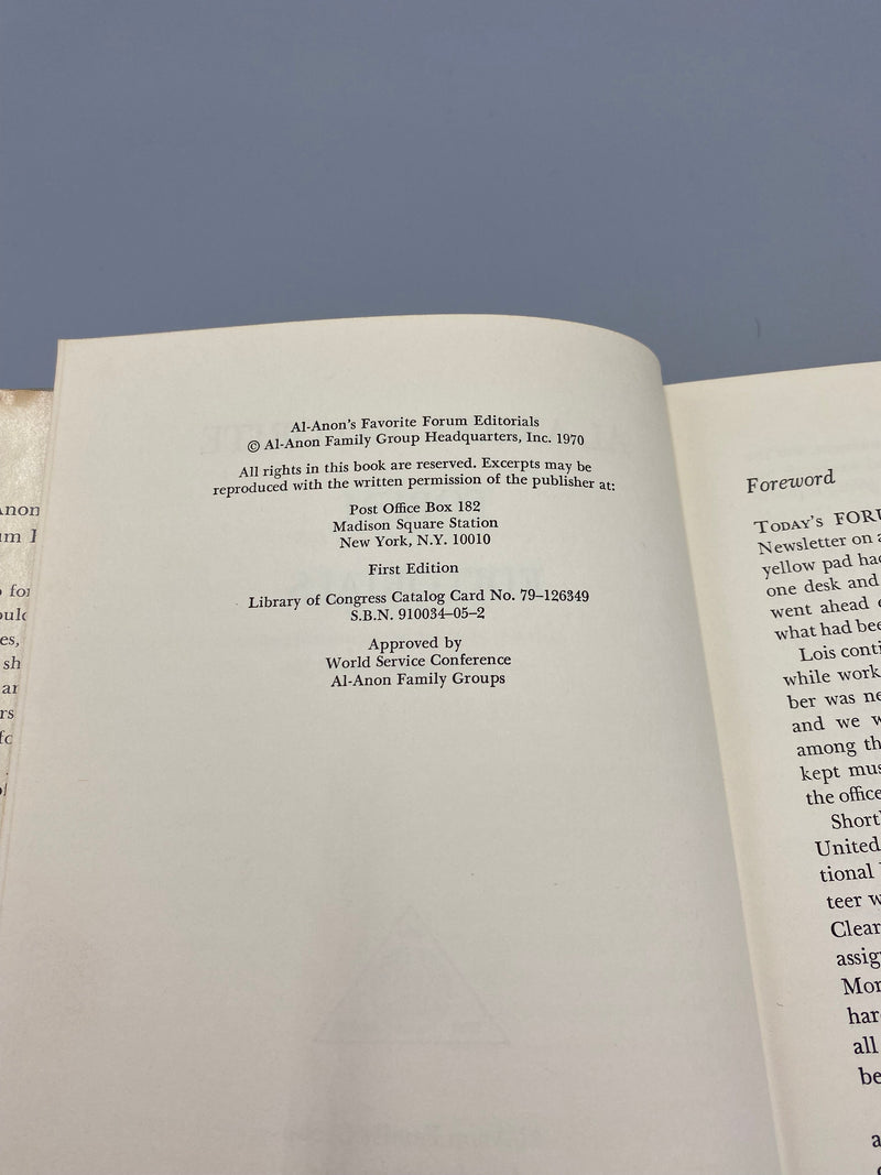 Al-Anon’s Favorite Forum Editorials - 1st Edition 1970 - ODJ Recovery Collectibles