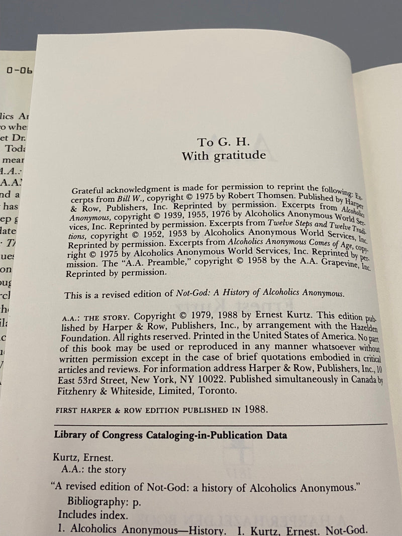 The Story (AA) by Ernest Kurtz - First Edition 1988 - Original Dust Jacket Recovery Collectibles