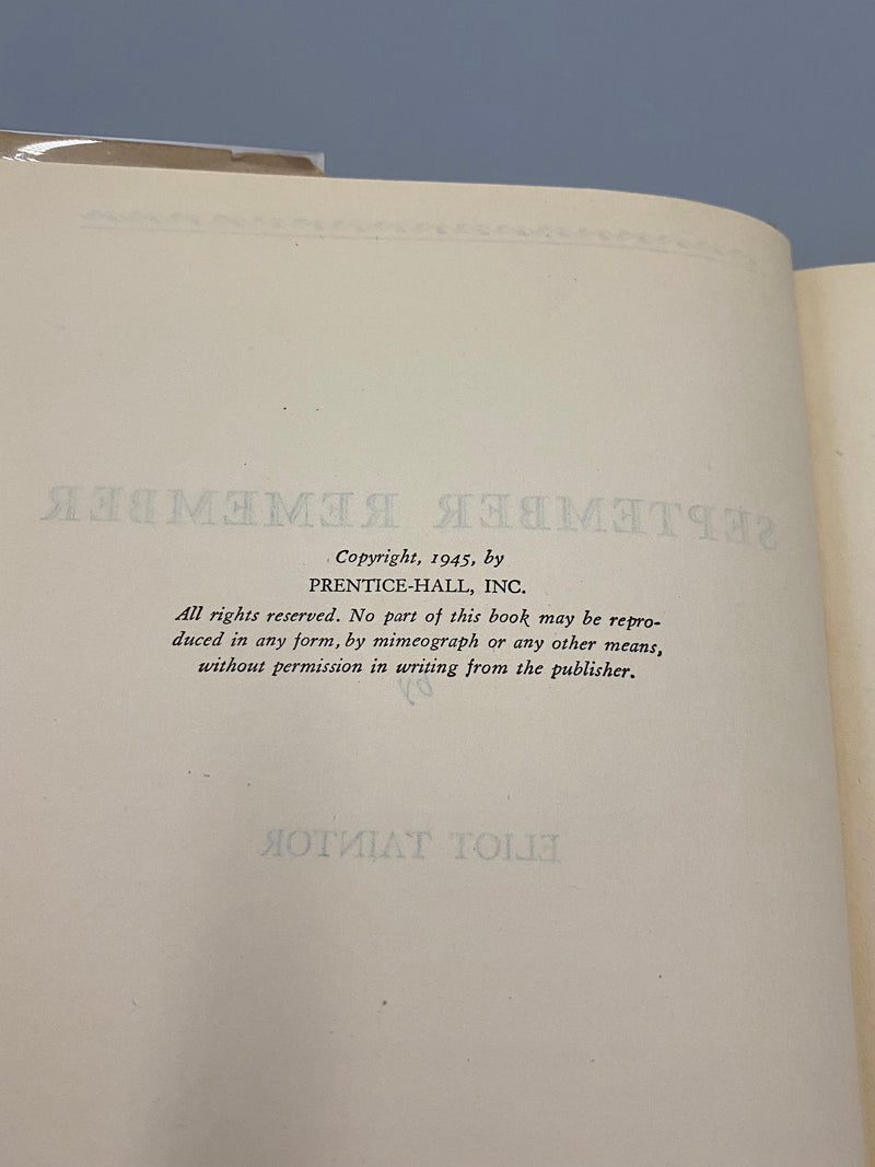 September Remember by Eliot Taintor - 1st Printing - ODJ Recovery Collectibles