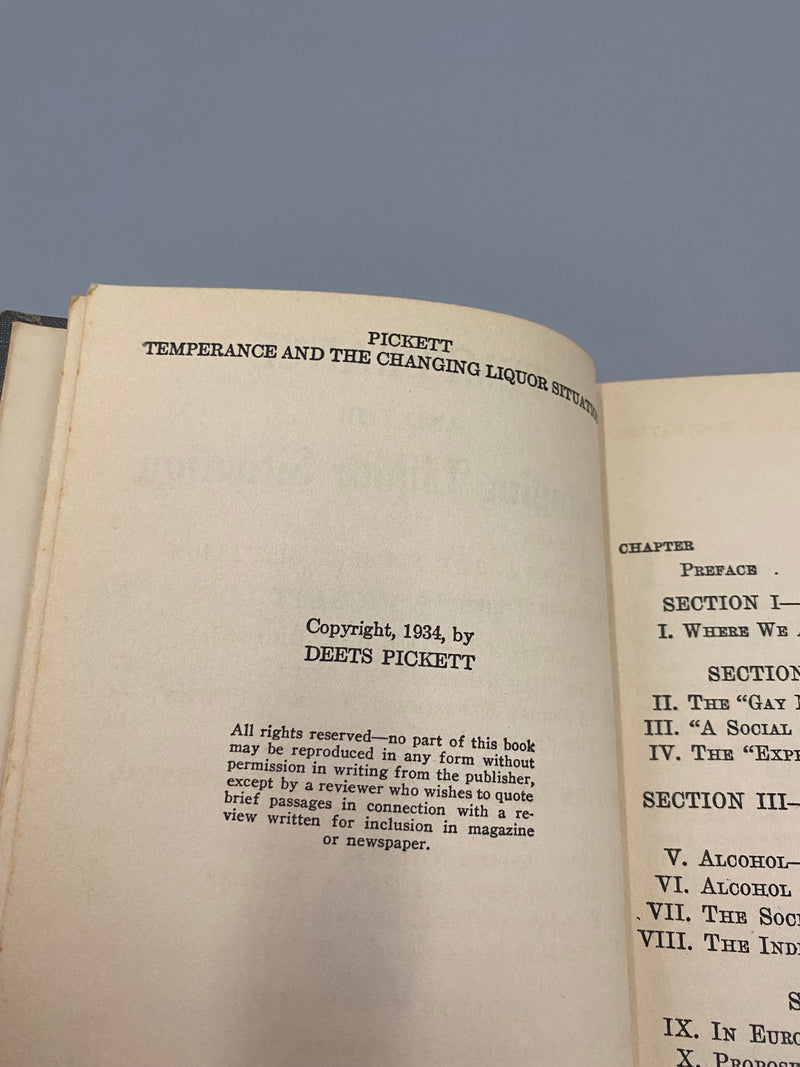 Temperance and the Changing Liquor Situation - Deets Pickett, 1934 Recovery Collectibles