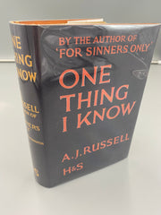 One Thing I Know by A.J. Russell - First Printing 1933 Recovery Collectibles