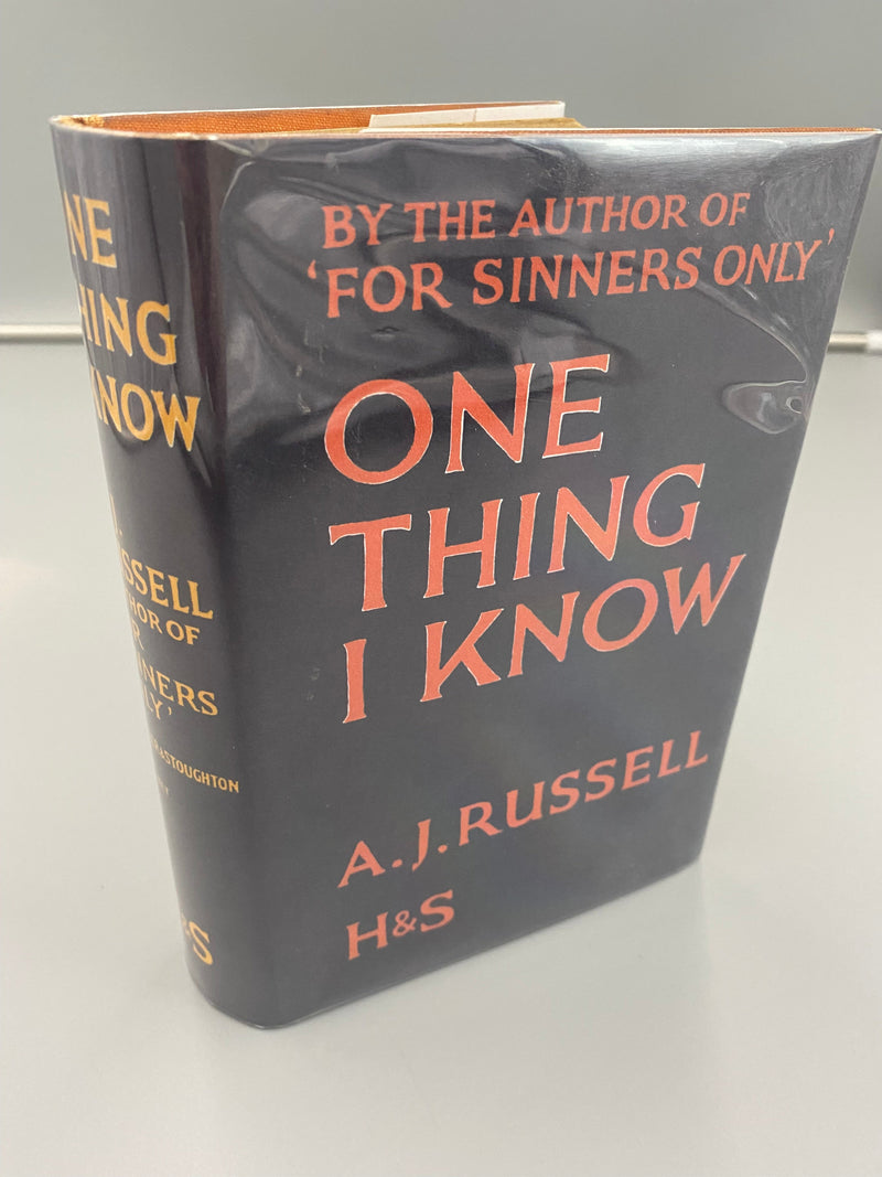 One Thing I Know by A.J. Russell - First Printing 1933 Recovery Collectibles
