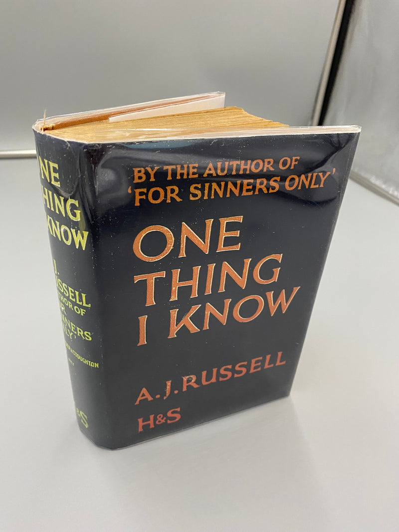 One Thing I Know by A.J. Russell - First Printing 1933 Recovery Collectibles