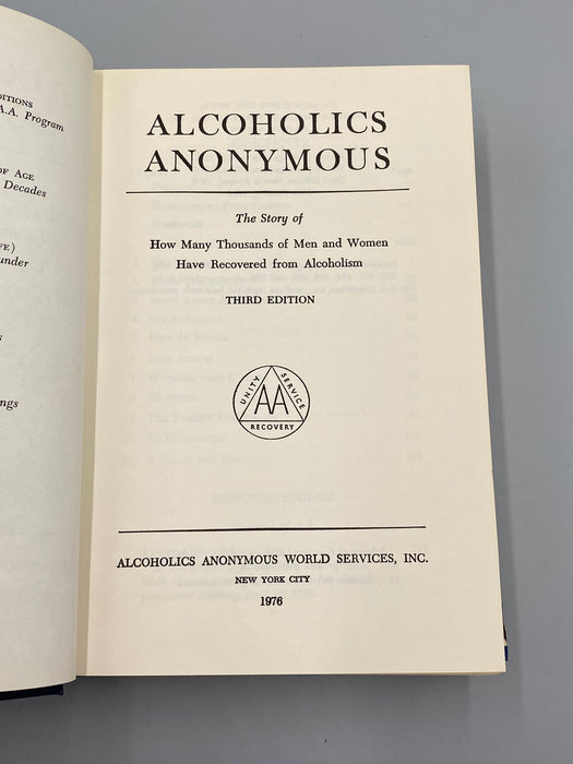 Alcoholics Anonymous 3rd Edition 1st Printing - 1976, ODJ Recovery Collectibles