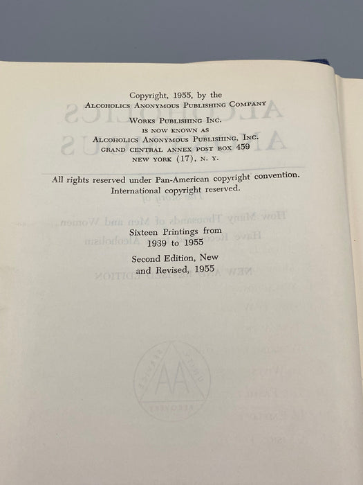 Alcoholics Anonymous 2nd Edition First Printing - 1955, ODJ Recovery Collectibles