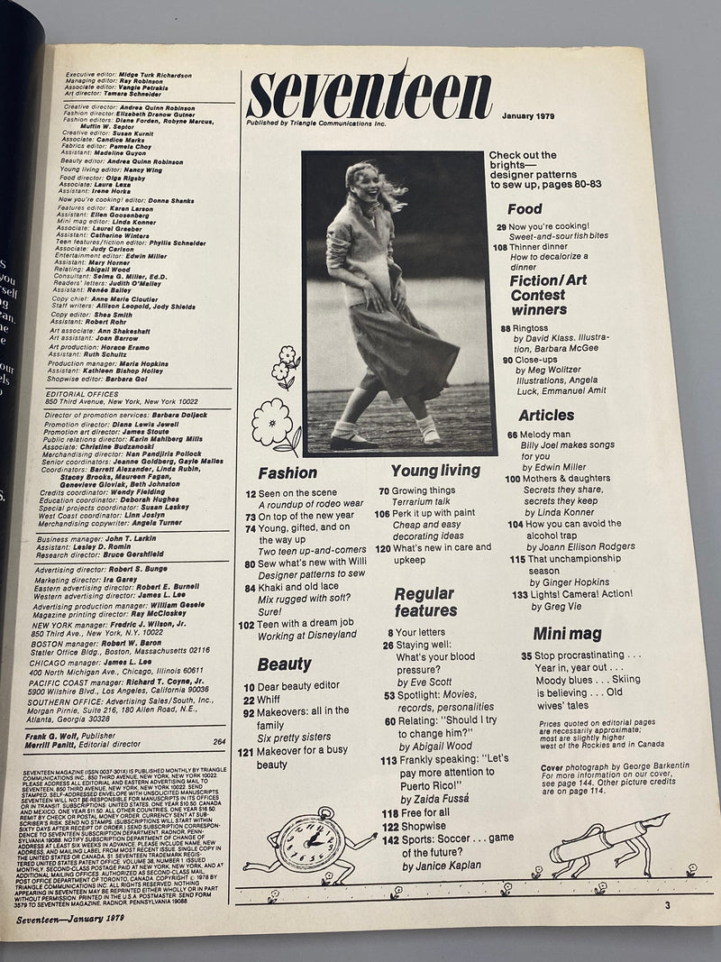Seventeen Magazine, January 1979 - Includes 'How Not to Become and Alcoholic' Recovery Collectibles