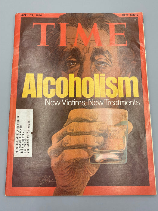 Time Magazine - Alcoholism - April 1974 - Includes 'Alcoholism, New Victims, New Treatments' Recovery Collectibles