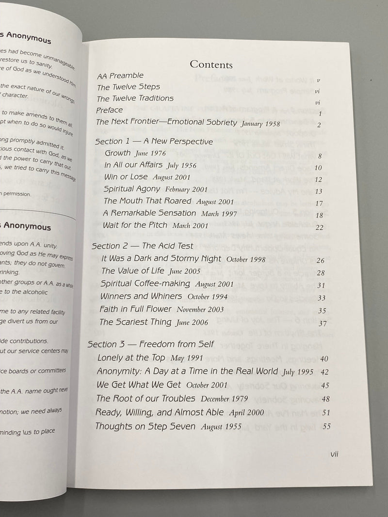 Emotional Sobriety, The Next Frontier: Selected Stories from the AA Grapevine - 2nd Printing, 2007 Recovery Collectibles