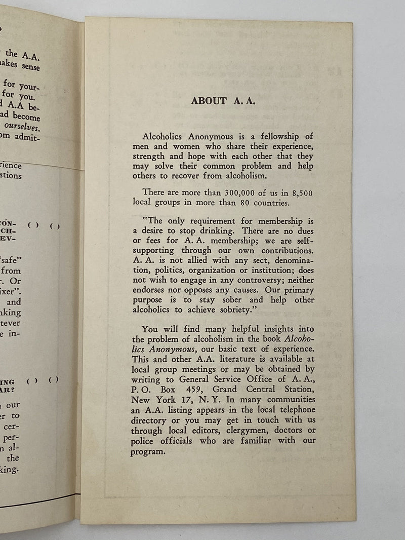 Is A.A. For You? - AA Pamphlet Dr. Sucher