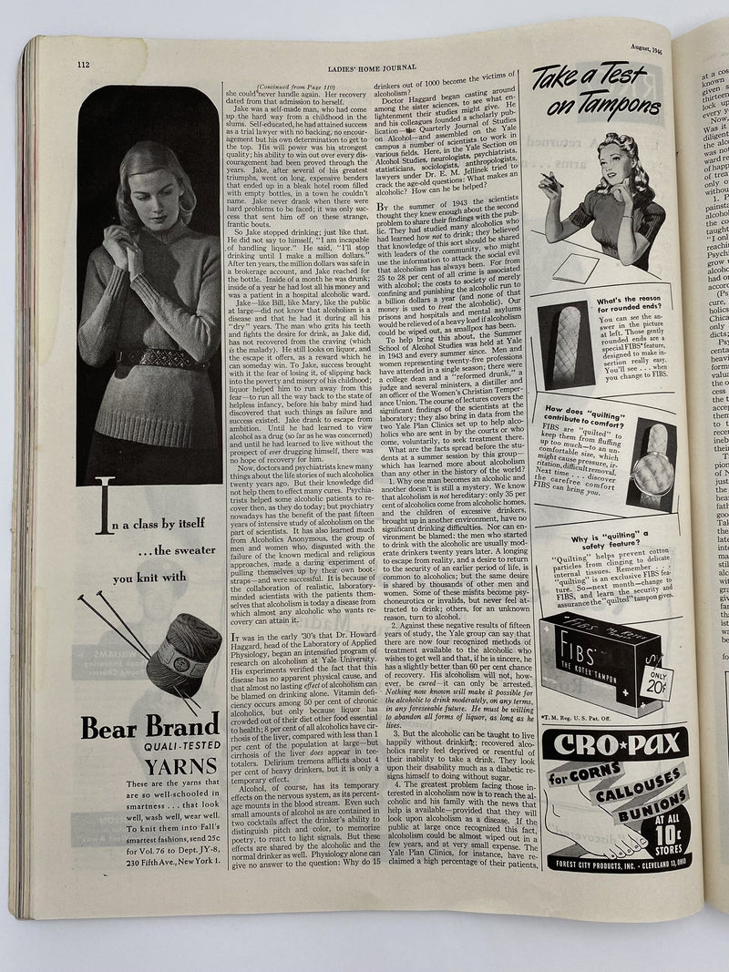 Ladies’ Home Journal - August 1946 - Can Alcoholics’ Recover? Recovery Collectibles