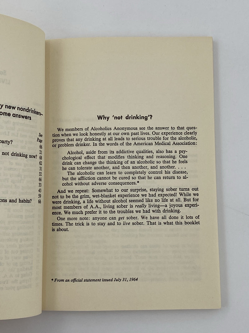 Living Sober 19th Printing 1989 Recovery Collectibles