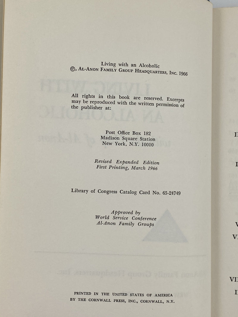 Living with an Alcoholic - Revised Expanded Edition First Printing 1966 - ODJ Recovery Collectibles