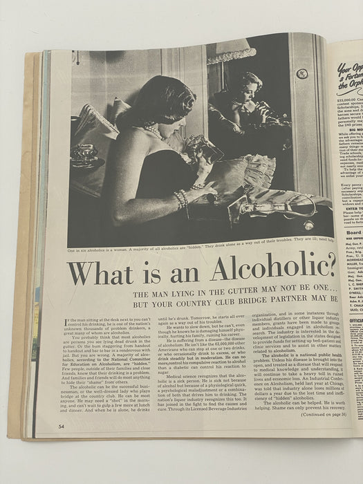 Look Magazine - What is an Alcoholic - August 1949 Recovery Collectibles
