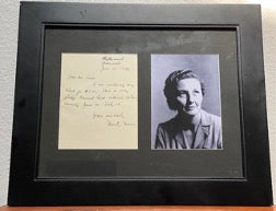 Framed Photo and Letter Written by Marty Mann Recovery Collectibles