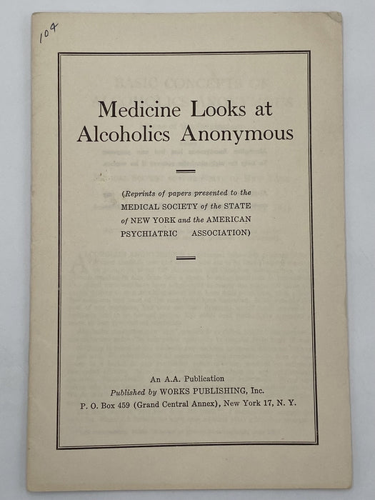 Medicine Looks at Alcoholics Anonymous - 1949 Recovery Collectibles