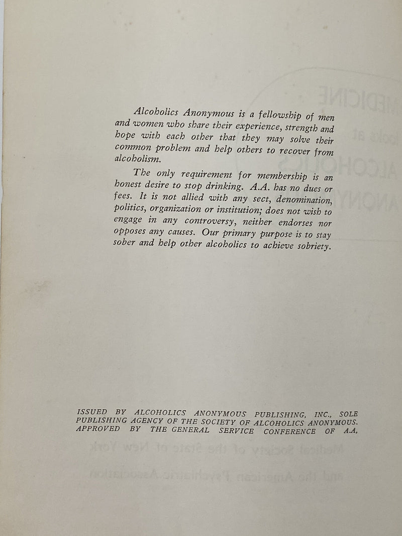 Medicine Looks at Alcoholics Anonymous - 1953 Recovery Collectibles