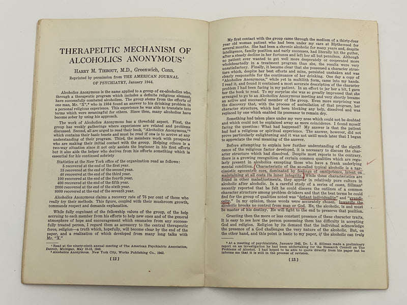 Medicine Looks at Alcoholics Anonymous - 1953 Recovery Collectibles