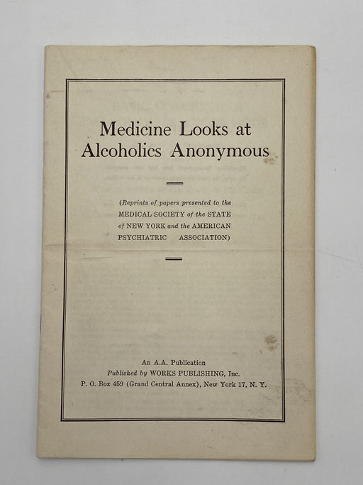 Medicine Looks at Alcoholics Anonymous Recovery Collectibles