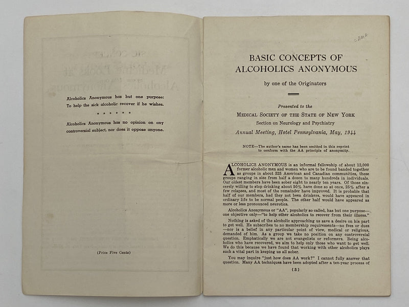 Medicine Looks at Alcoholics Anonymous Recovery Collectibles