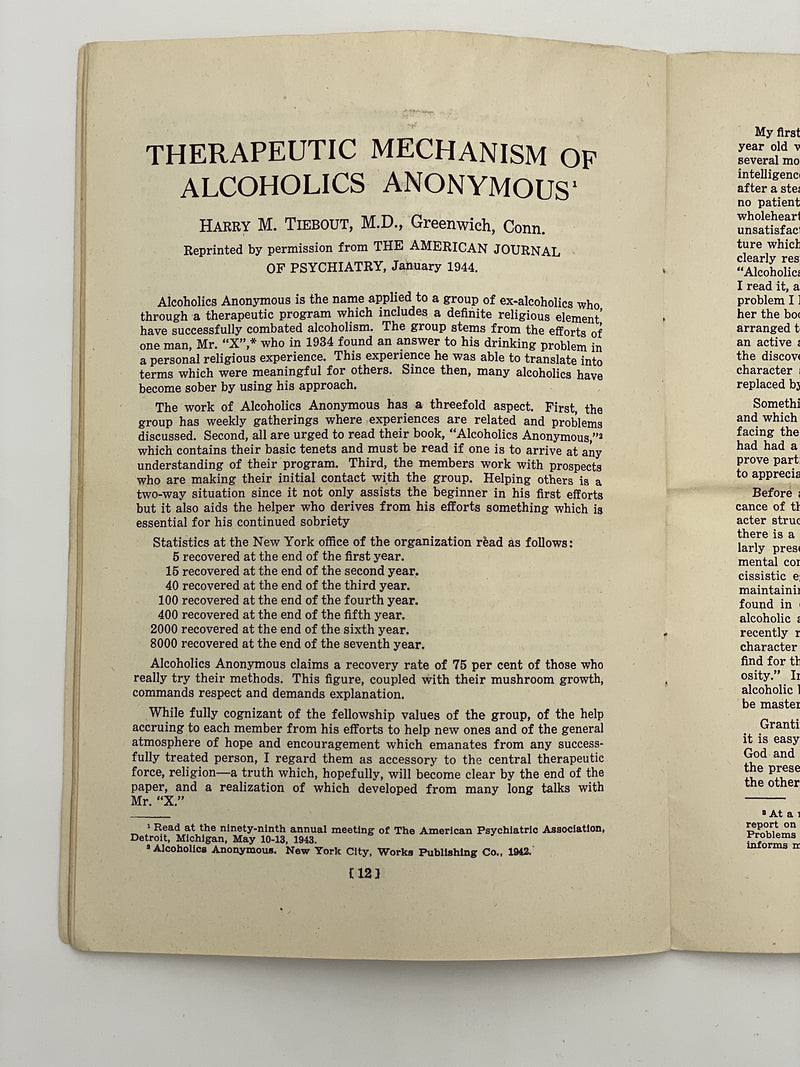 Medicine Looks at Alcoholics Anonymous Recovery Collectibles